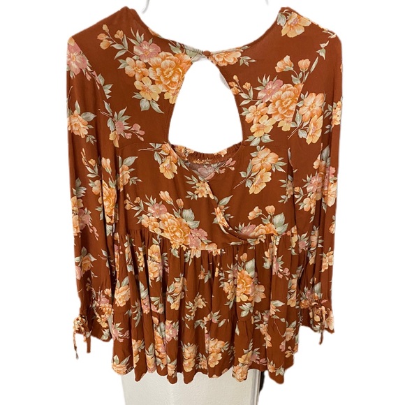 American eagle newer tag floral baby doll blouse size XS - Picture 4 of 8